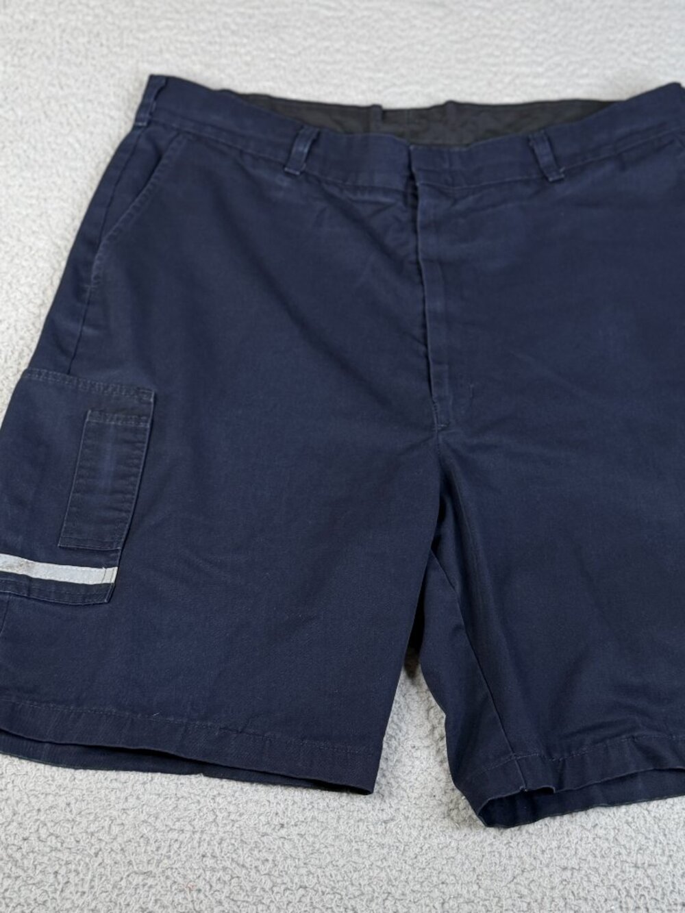 FEDEX Stan Herman Navy Blue Cargo Work Short Reflective Stripe 40 Long FD28042